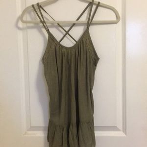 Melrose and Market olive green strappy peplum tank